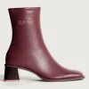 DATE BURGUNDY HEELED ANKLE BOOT