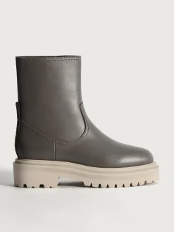 OFFICE GRAY LEATHER BOOT