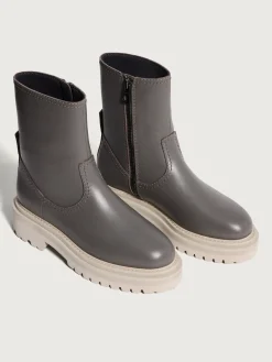 OFFICE GRAY LEATHER BOOT